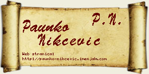 Paunko Nikčević vizit kartica